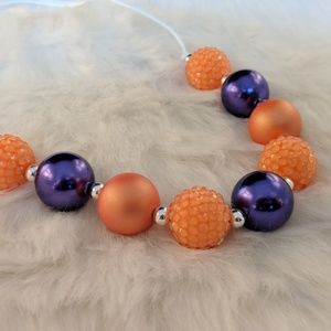 Purple and Orange Pearl necklace